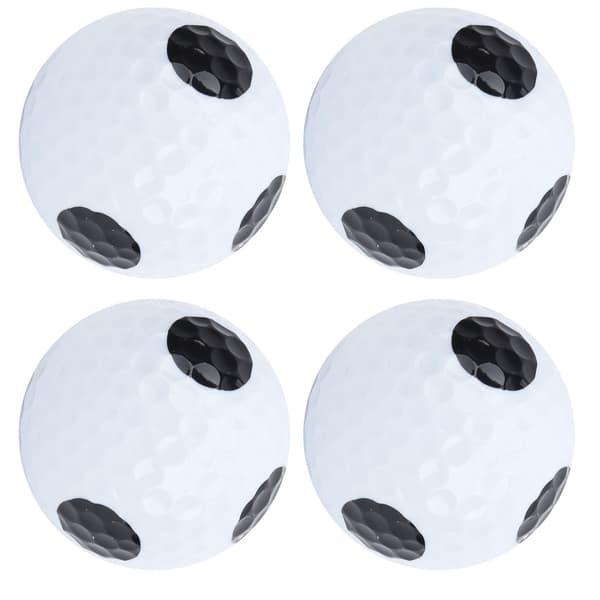 4-pack 2-lagers golfputtträningsbollar vita med svart prick