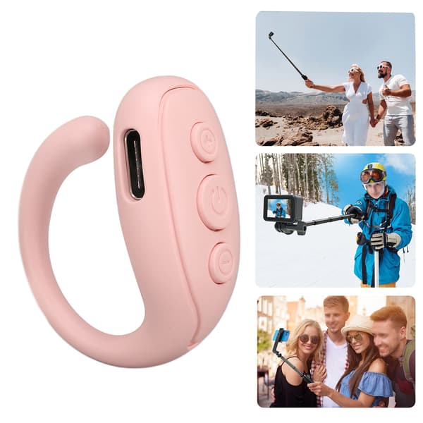 Smartphone trådløs Bluetooth-controller ABS-fingerring udvidet standby-kameraudløser til tablet, pink