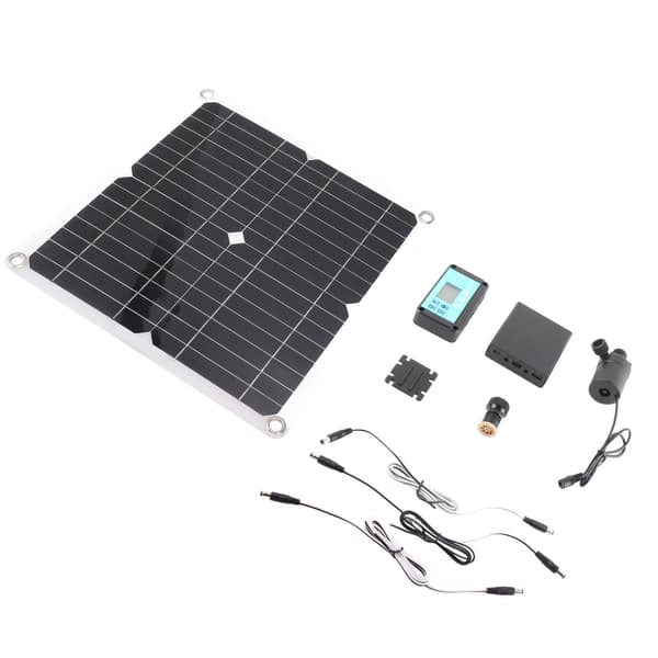 50W solpumpe-sæt 22W springvandspumpe med batteriboks-timer DC12V