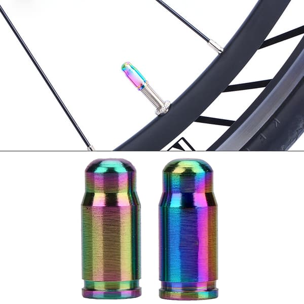Farverige TC4 Titaniumlegering Cykelventilhætter - 2 Stykker/Pakke