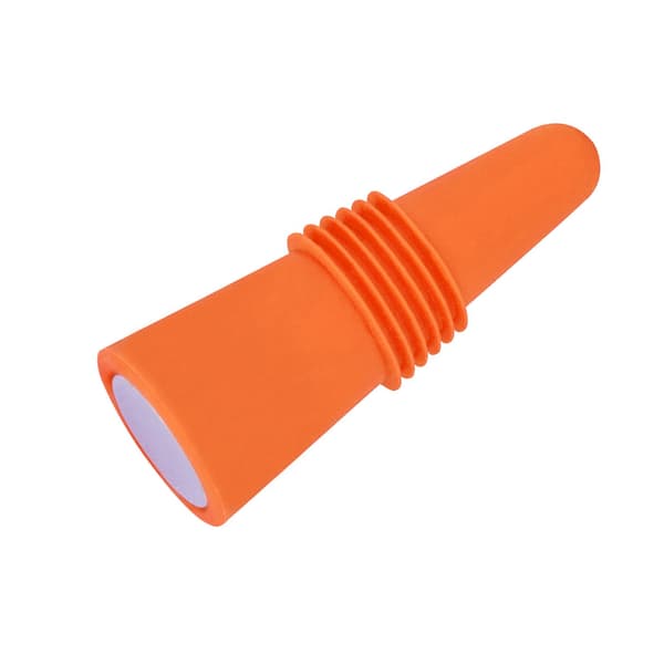 Fødevaregodkendte silikone vinpropper, rustfrit stål, 6,1x2,35 cm, genanvendelige dekorative propper til flasker, orange