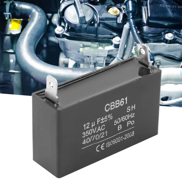 CBB61 12uF 350VAC Motorkondensator til Aircondition og Benzingeneratorstarter