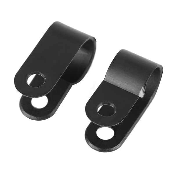 200 stk. sorte P-clips i nylon, sortiment til kabelrørklemmer