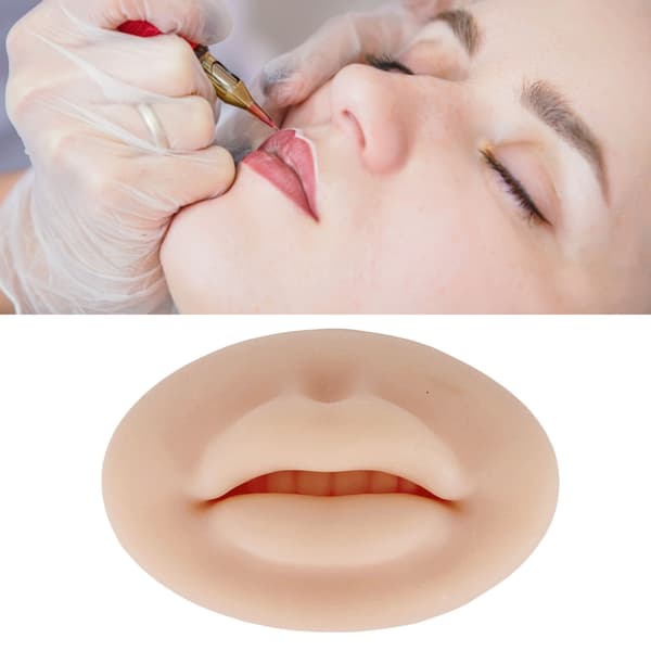 3D silikone læber semi-permanent blød ægte hudfølelse falske læber til microblading træning mørk hud
