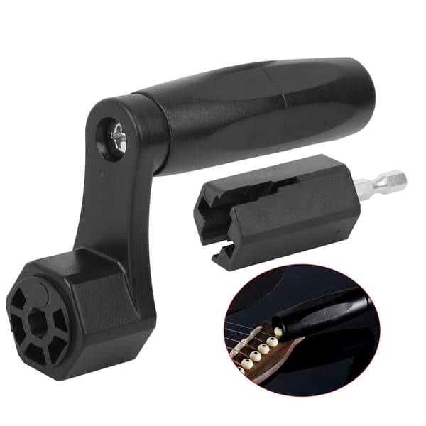 2-pack gitarrsträngvev svart ABS stallbropinneavdragare skruvmejselverktyg