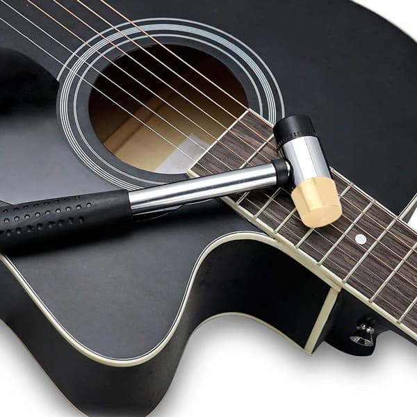 Sort guitarplastikhammer messing- og gummihoved Ukulele tilbehør instrumentværktøj