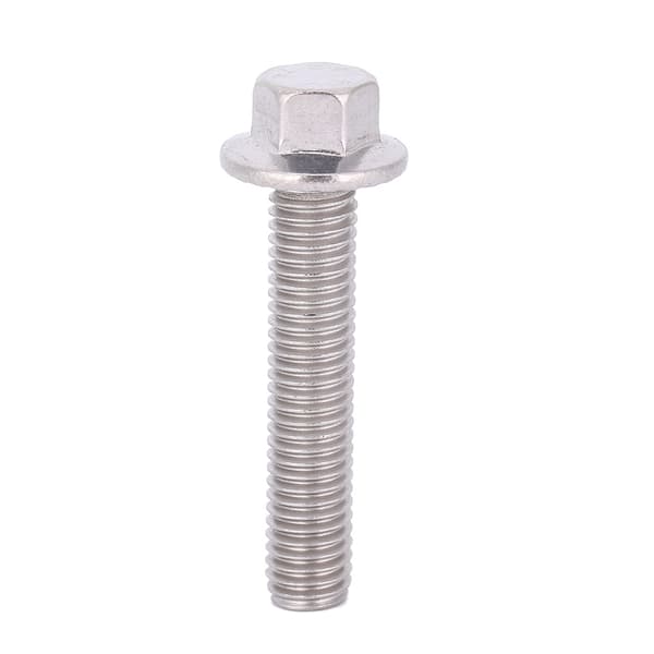 10 stk. M8 SS304 Rustfri Sekskant Flangebolt med Skive