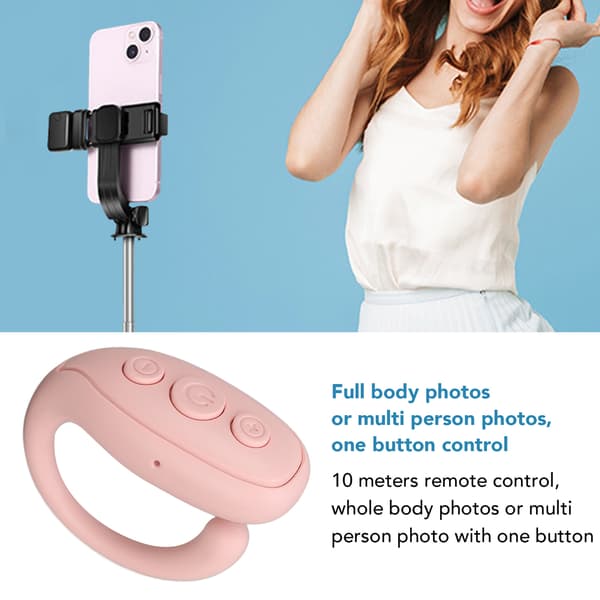 Smartphone trådløs Bluetooth-controller ABS-fingerring udvidet standby-kameraudløser til tablet, pink