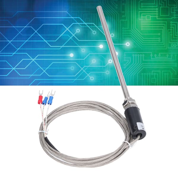 PT100 RTD Sensor Probe, 4-leder skærmet kabel, -200 til 450°C, 5-pak