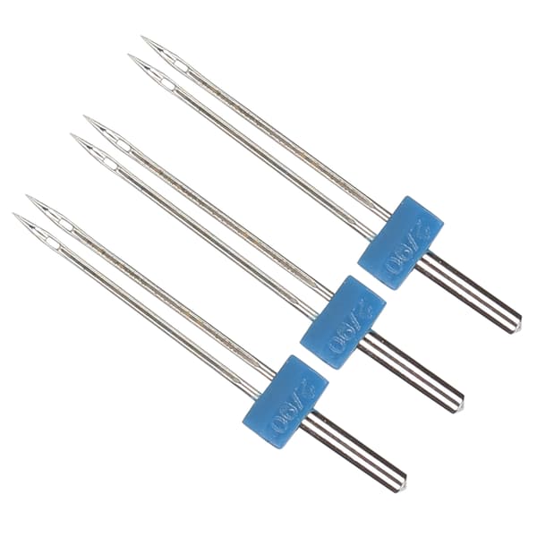 3 stk. dobbeltnåle i rustfrit stål til trådning og hækling af sting, sytilbehør, 2 mm-3 stk./pose
