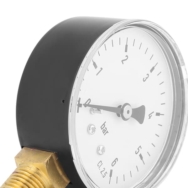 1/4\" NPT Hydraulisk Lufttryksmåler 0-6 bar, Sidemonteret Manometer