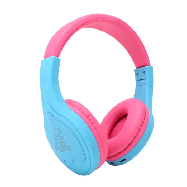 Bluetooth Junior Hovedtelefoner Stereo Støjisolerende RGB LED Foldbare Børne Trådløse Headset med Mikrofon Blå