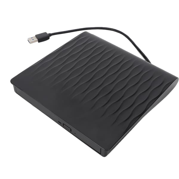 12,7 mm USB 3.0 bærbar ekstern DVD/CD-brænder med tekstureret overflade, sort, til bærbar og stationær pc