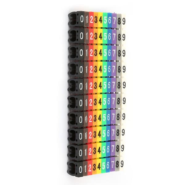 Kabelmarkører Lednings-ID-mærker Farverig krympeflex (100-pak, 4mm²)