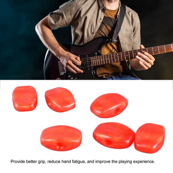 6 st plastgitarrhuvudknoppar röda bekväma greppstämmare för akustisk elgitarr