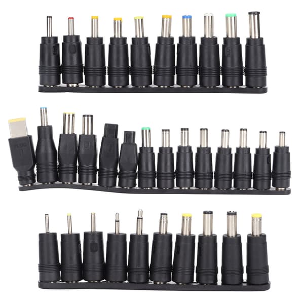 34-pak DC-strømstik 5,5 mm x 2,1 mm Universal bærbar opladerstikadapter Computertilbehør