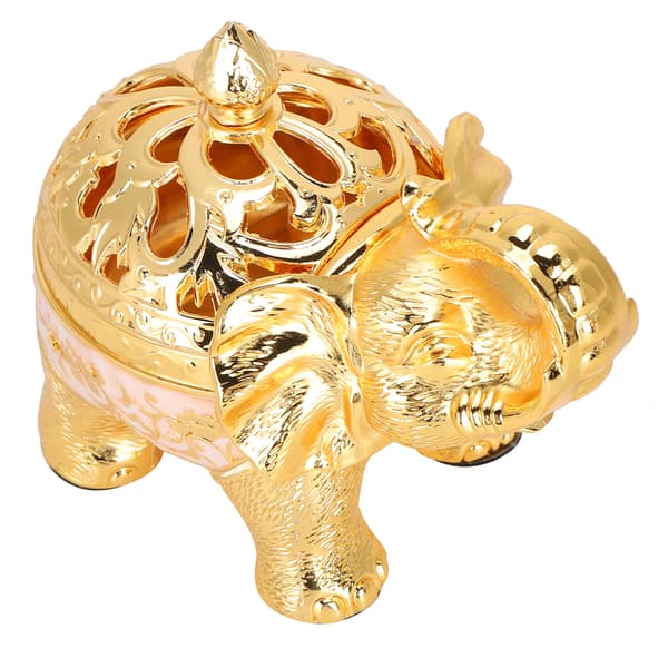 Elefant Rökelsebrännare Aromaterapi Prydnad Guld Vit Vardagsrum Entré Sovrumsinredning