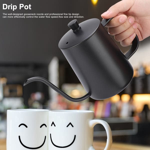 Svansehalskedel i rustfrit stål til Pour Over Kaffe Lang Smal Tud Drypkedel (350ml)