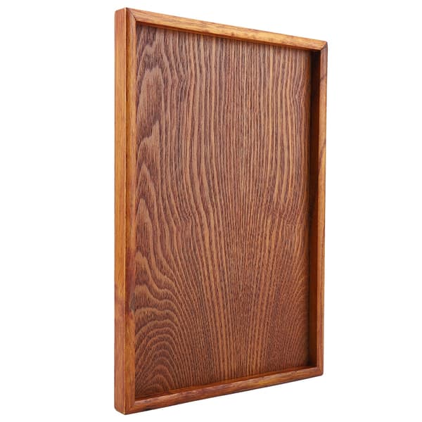 Rektangulär träbricka serveringsfat snackmatförvaringsskål för hotell hem (35x24cm)