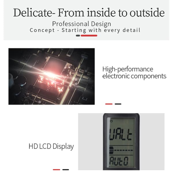 Berøringsfri LCD Digital Dual Mode Multimeter AC DC Spændingsmodstand Frekvensmåler Tester