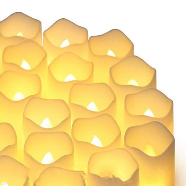 24-pack elektriska LED-värmeljus för bröllopsinredning, batteridrivna ljus