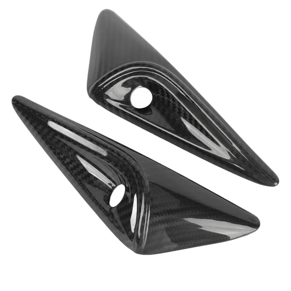 2 STK Side Mudguard Kamera Ventilationsdæksel Trim Kulfiber UV-resistent Erstatning til Tesla Model S 2023+ Blank