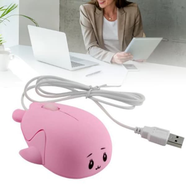 Kablet mus, ergonomisk multifunktionel USB-computermus til bærbar computer, sødt innovativt design