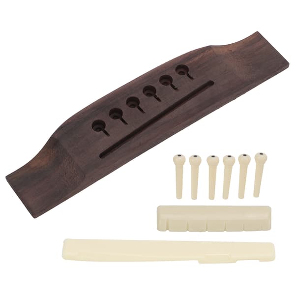 Sadelmuttersats i rosenträ, förinställd stallsadel och mutter för akustisk gitarr, plast