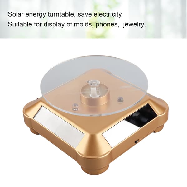 Guld LED Elektrisk Roterende Drejeskive Display Stand til Smykker Telefon