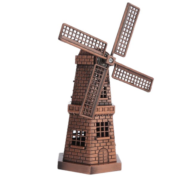 Vindmølleindretning Retro Stil Rød Bronze Mini Håndværkspynt til Bar Restaurant
