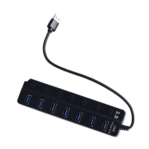 USB C Hub, Kompakt 7-ports USB-datafordeler til bærbar computer og mobile enheder