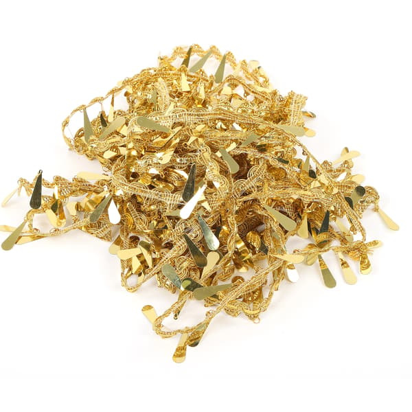 Taljekæde Guld Metal Applikation Glitter Elastisk Paillet Vanddråbeform Tilbehør
