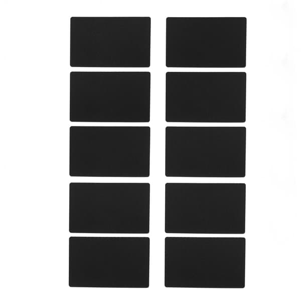 Vattentäta svarta visitkort i aluminium, lasergraverade, 50-pack
