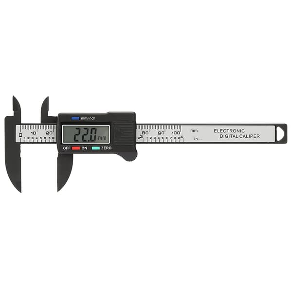 Digital skydelære 100 mm plastisk vernier mikrometer med baggrundsbelyst LCD, intet batteri