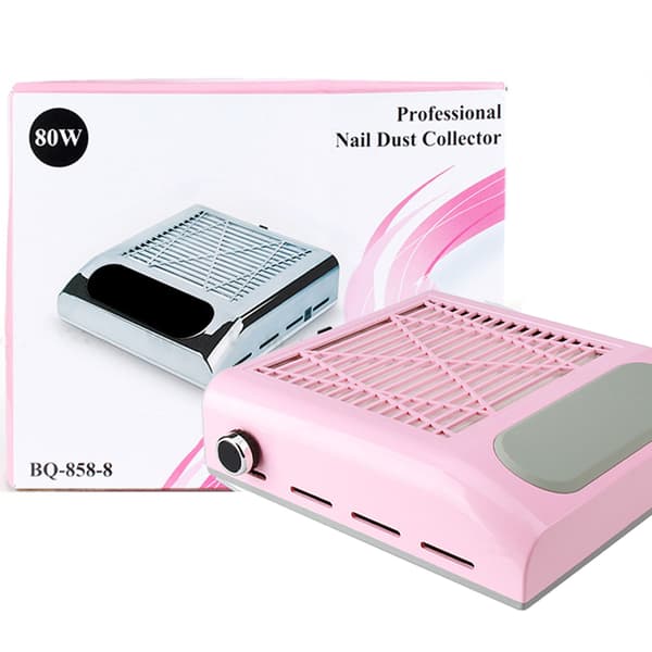 Nageldammsugare 80W Hög Effekt Stark Sug Justerbar Hastighet Nageldammsugare Rosa