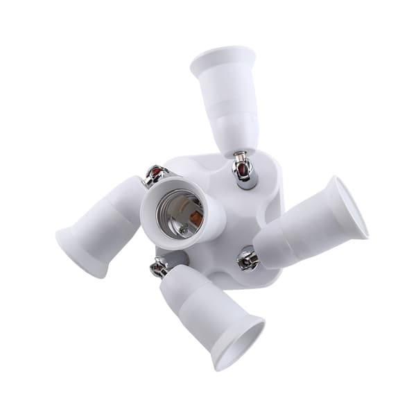 5-pack justerbar E27 till E27 lamphållare splitter, ny #3