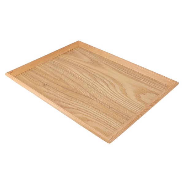 Rektangulär serveringsbricka i trä, multifunktionell fruktfat, utomhus pizzasamling, 36,5x27 cm