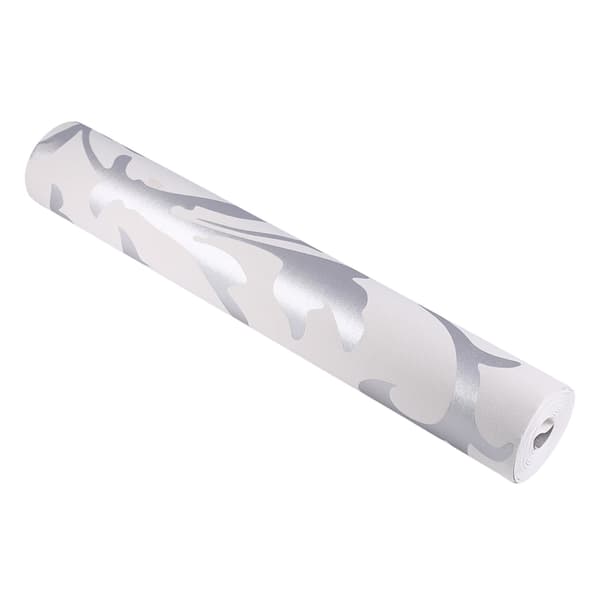 3D Präglad Nonwoven Sovrumstapet, Silver Vertikal Heminredningsrulle