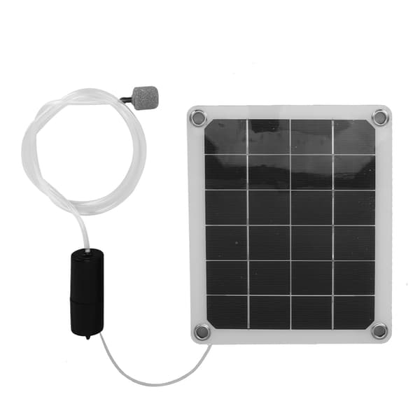 20W Tyst Solcellsdriven Dammluftare Vattentät Luftpump med Luftstenar för Akvarium