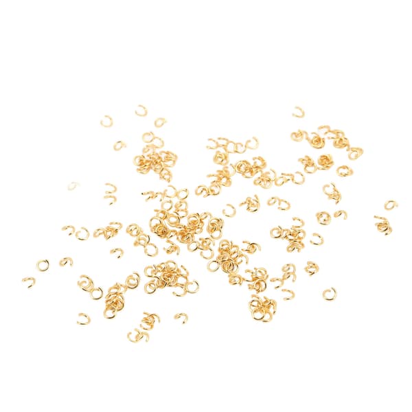 200 stk. springringe multifunktionel rustfrit stål guld åben springring DIY smykker forbindelsesspænde
