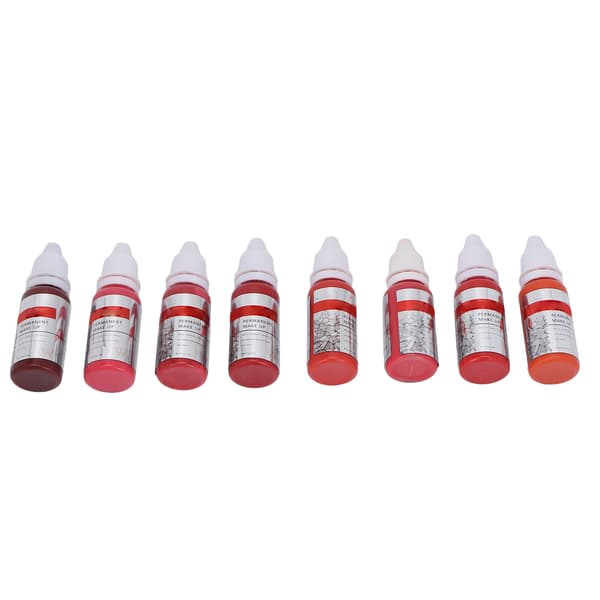 8 stk. Makeup Tattoo Blæk Semi Permanent Læbe Microblading Pigment Farve til Øvelseshud 120ml