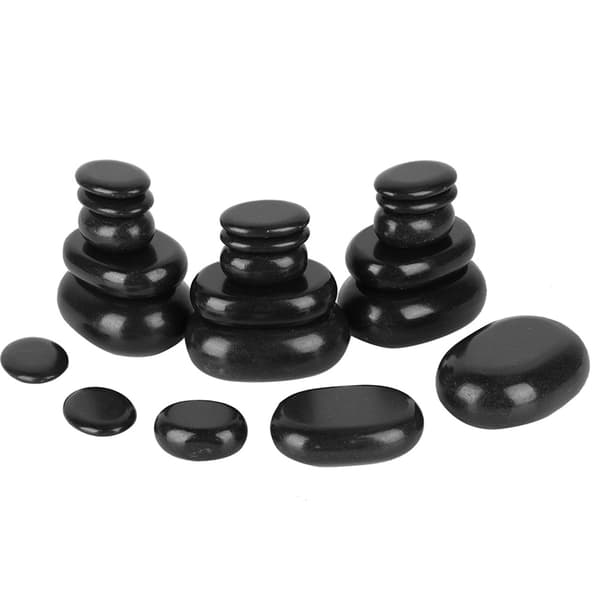 20 stk/sæt Hot Spa Sort Basalt Oval Form Sten Æterisk Olie Pedicure Massage