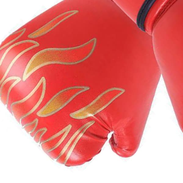Junior Boxningshandskar för Kickboxning & Muay Thai, Förstärkta PU-läderhandskar för Tunga Säckar för Unga Boxare, Röd