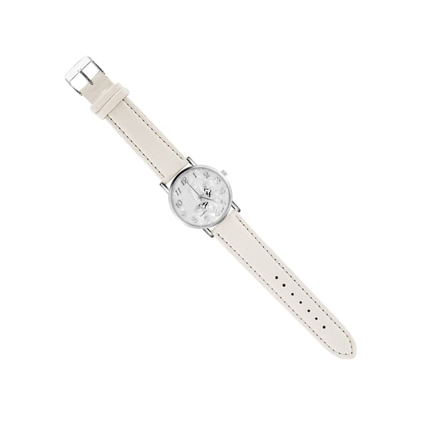 Vit PU-läder kvarts analogt armbandsur för kvinnor