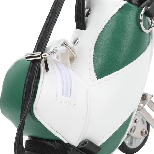 Bordsgolfpennkit: 3 kulspetspennor + kompakt golfpennväska i zinklegering, grön vit