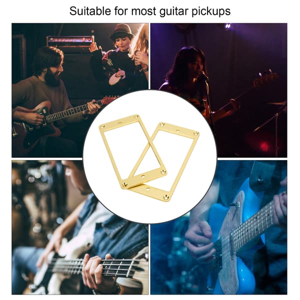 2 st aluminium gitarr pickup surround ram 92x46mm guld med skruvar för elgitarr