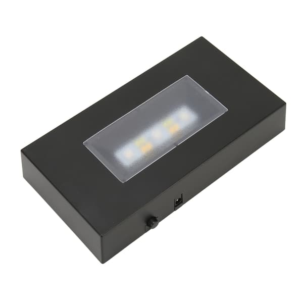 LED-ljusstativbas USB-driven multiläge blandade färger svart ABS rektangulär ljusdisplaybas för glaslåda