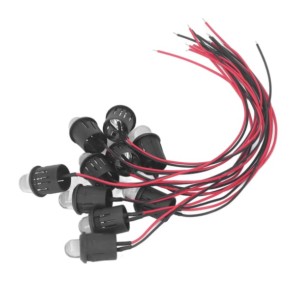 Vandtætte 12V Røde LED Indikatorlys, 10mm, 10-pak til Bil Båd