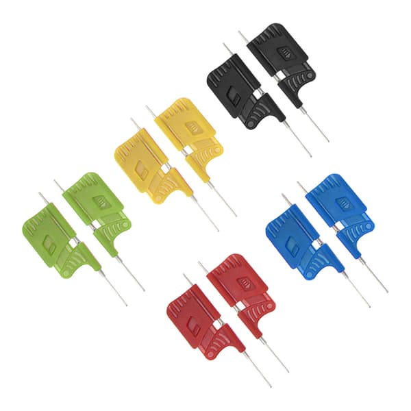 10 stk. miniature IC-testklemme med gummiring til elektroniske komponenter, SDK08