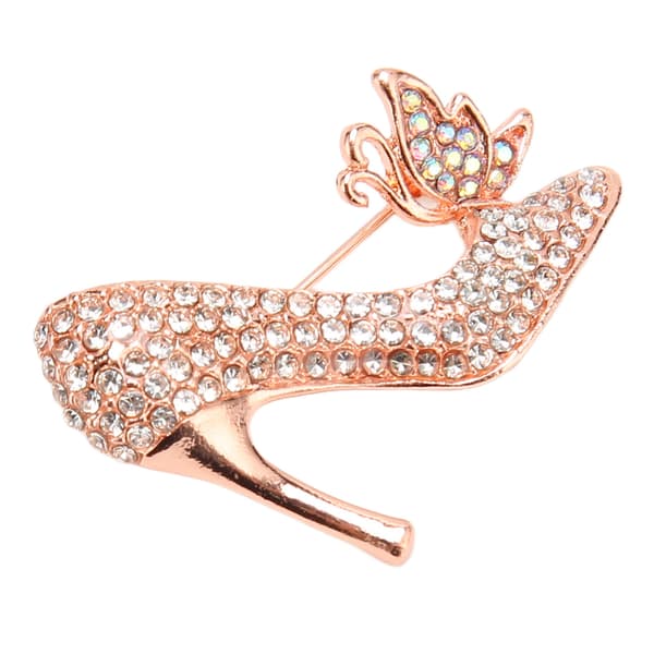 Damer Vit Stilett Glittrande Kristall Brosch Pin Chic Trendiga Modesmycken